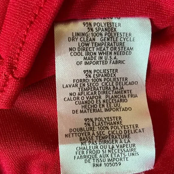 XSCAPE One Shoulder Long Sleeve Evening Gown Colorful Red Size 12P Formal Dress - Picture 11 of 12